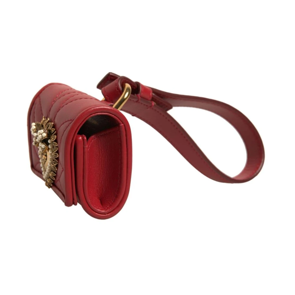 Dolce & Gabbana Rood leren hartvormig AirPod-hoesje Red Dames