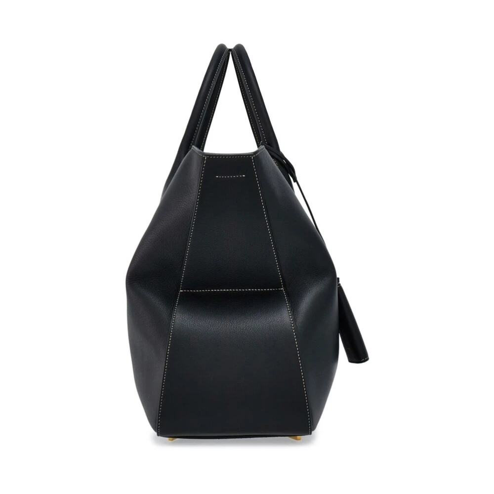Salvatore Ferragamo Zwarte leren logoprint bagage tas Black Heren