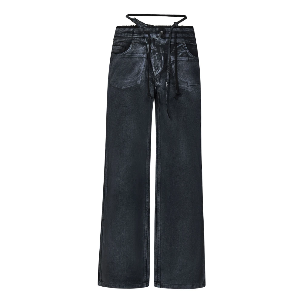 Ottolinger Zwarte Jeans met Gestrikte Veters Black Dames