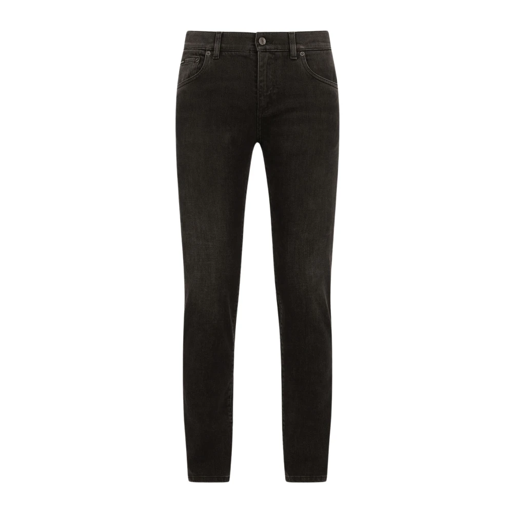 Dolce & Gabbana Zwarte skinny stretch jeans met wassing Black Heren