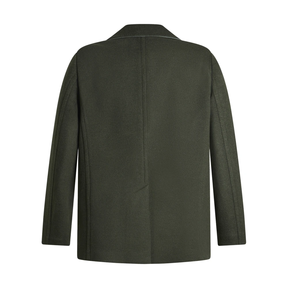 ETRO Donkergroene Peacoat Wol Kasjmiermix Green Heren