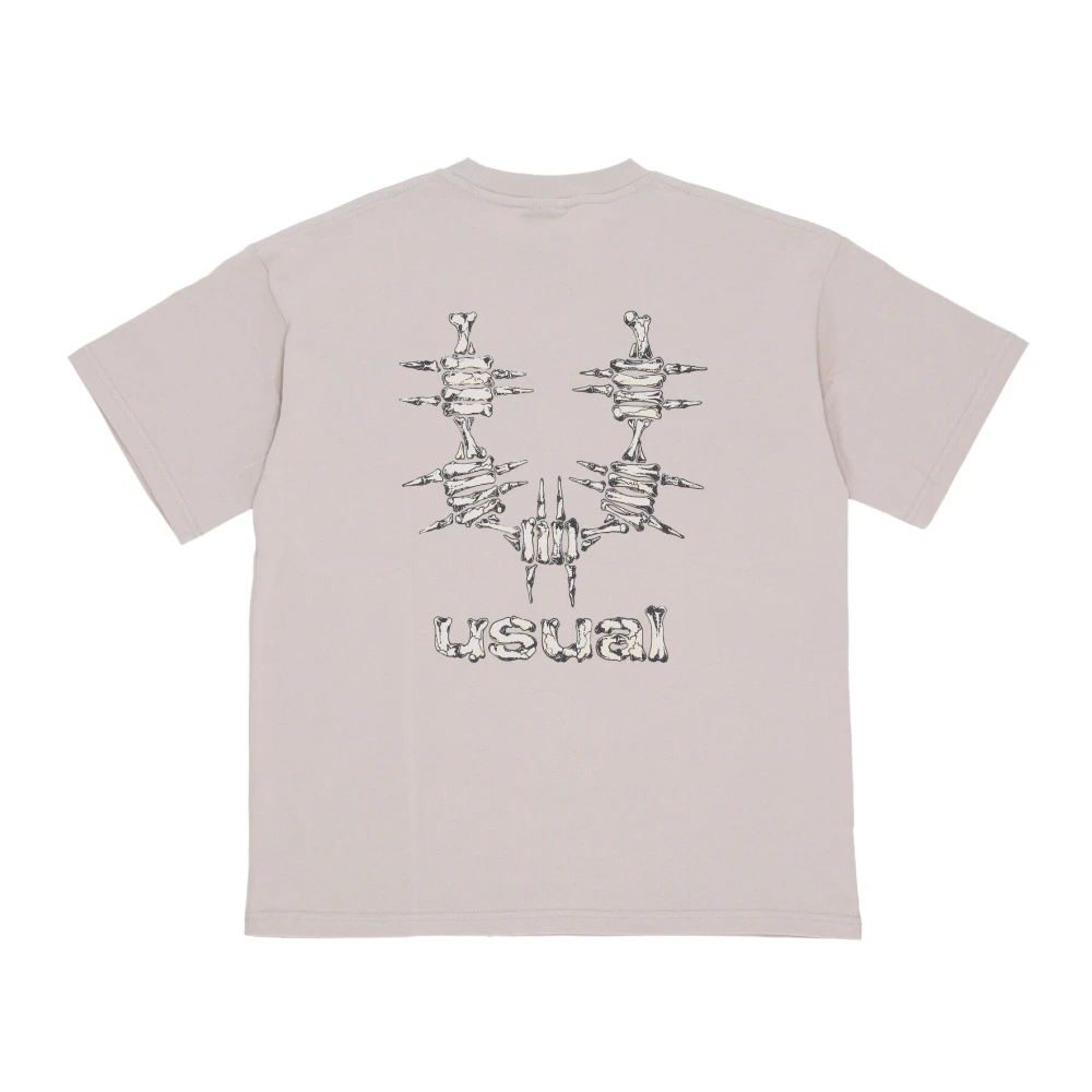 Usual Choke Tee Katoenen Shirt Logo Print Gray Heren