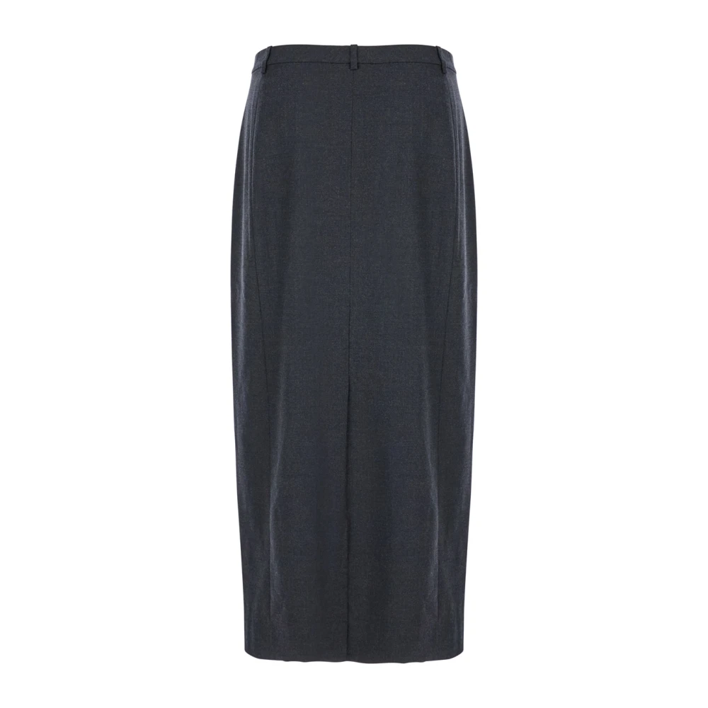 Theory Grijze Wol Midi Rok Gray Dames