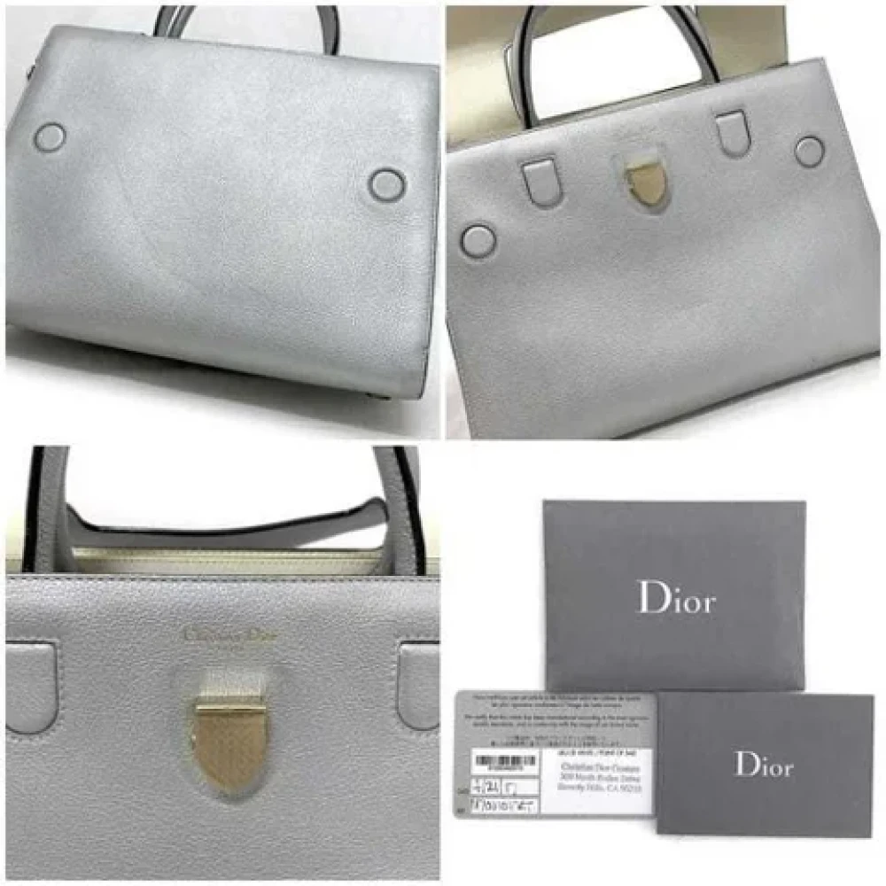 Dior Vintage Pre-owned Leather totes Gray Dames