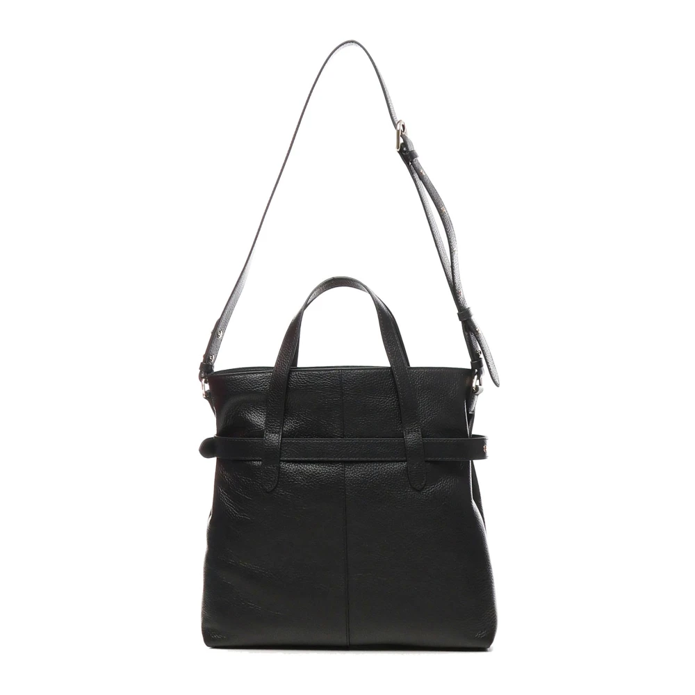 Coccinelle Zwarte bucket bag met decoratieve riem Black Dames