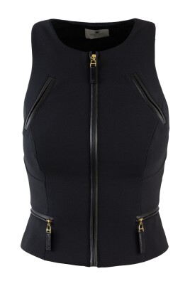 black-zip-detail-crepe-top