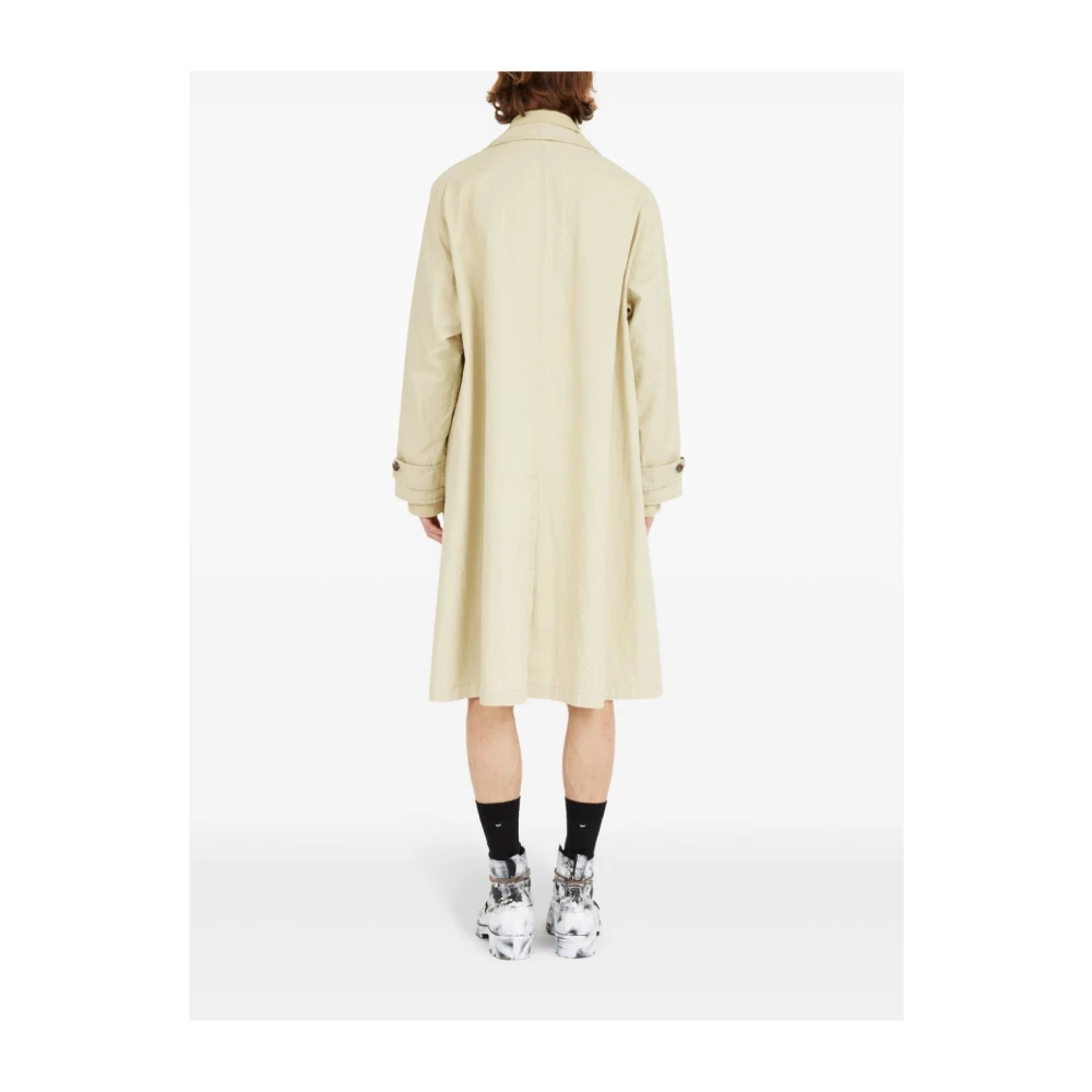 Maison Margiela Beige Katoenen Trenchcoat met Overhemdvoering Beige Heren
