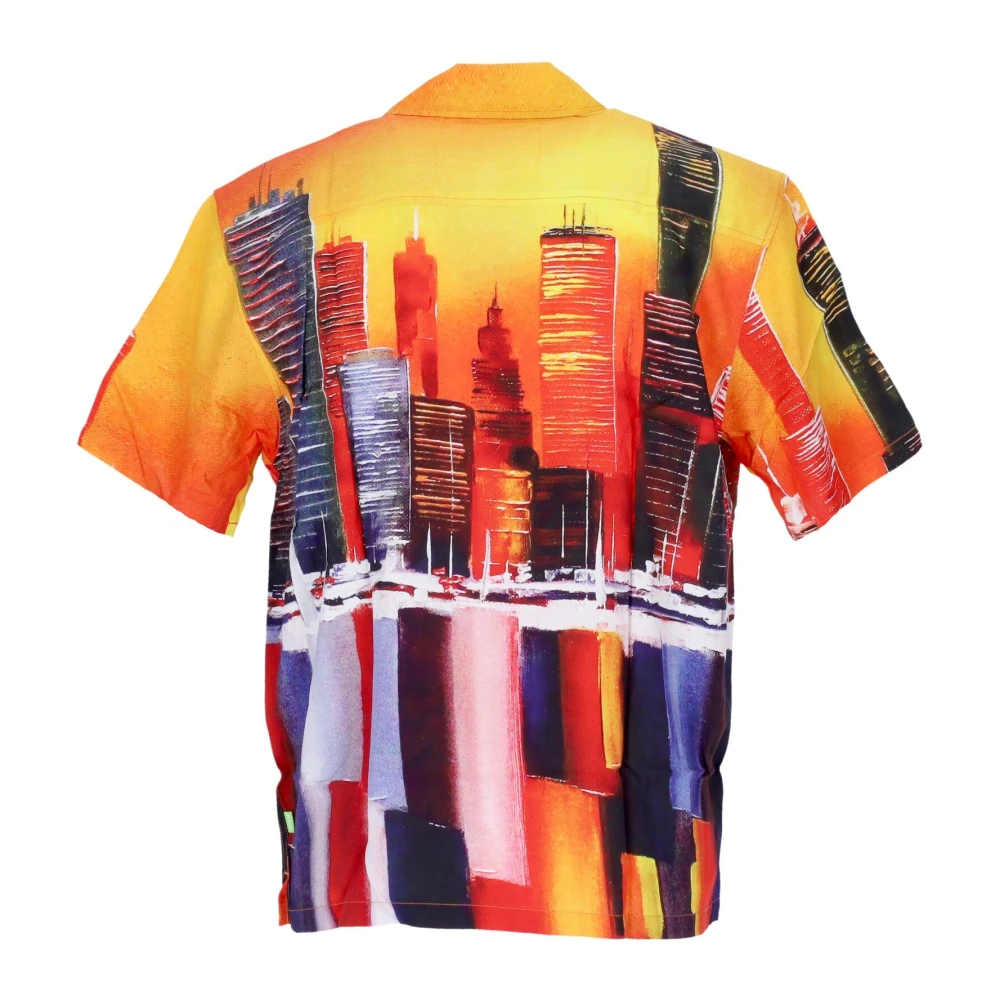 HUF Oranje Geweven Korte Mouw Overhemd Multicolor Heren