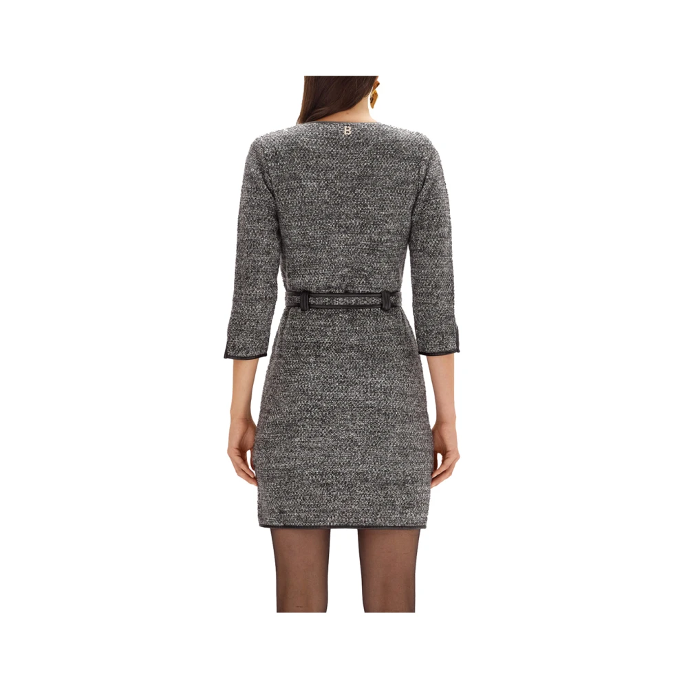 Blugirl Grijze Elegante Jurk met Geborduurde Details Gray Dames