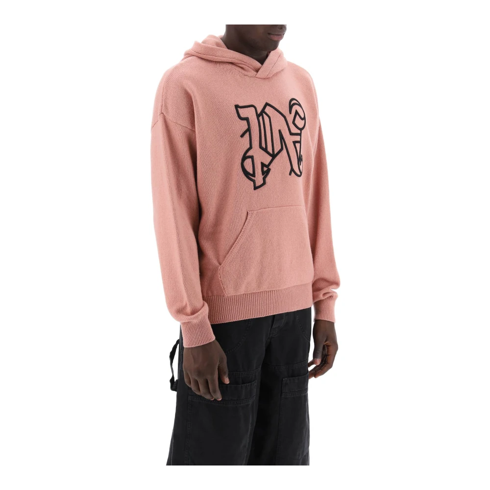 Palm Angels Monogram Gebreide Sweater Pink Heren