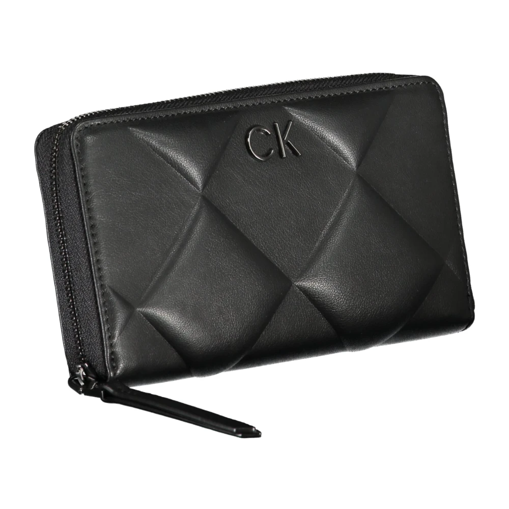 Calvin Klein Damesportemonnee Zwart Rfid Ritssluiting Black Dames