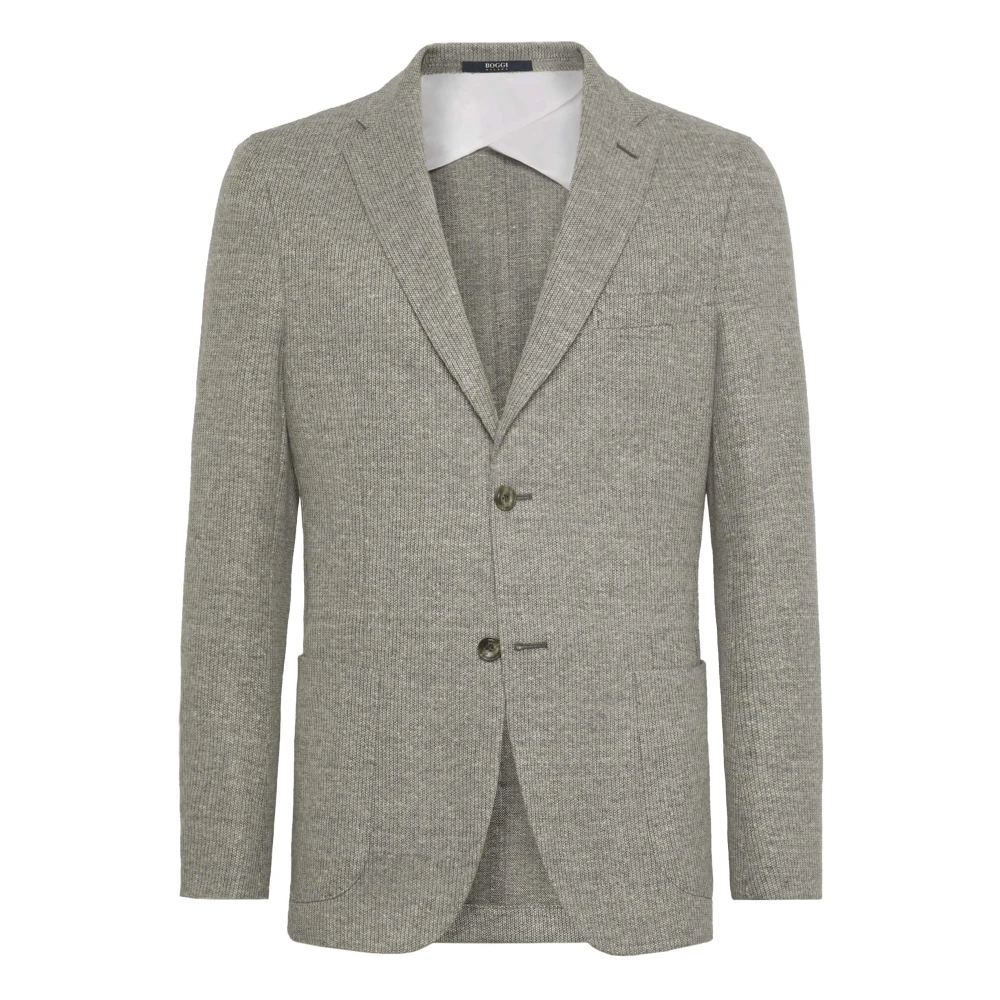 Boggi Milano B Jersey B-Jersey Linnen Katoenen Jas Gray Heren