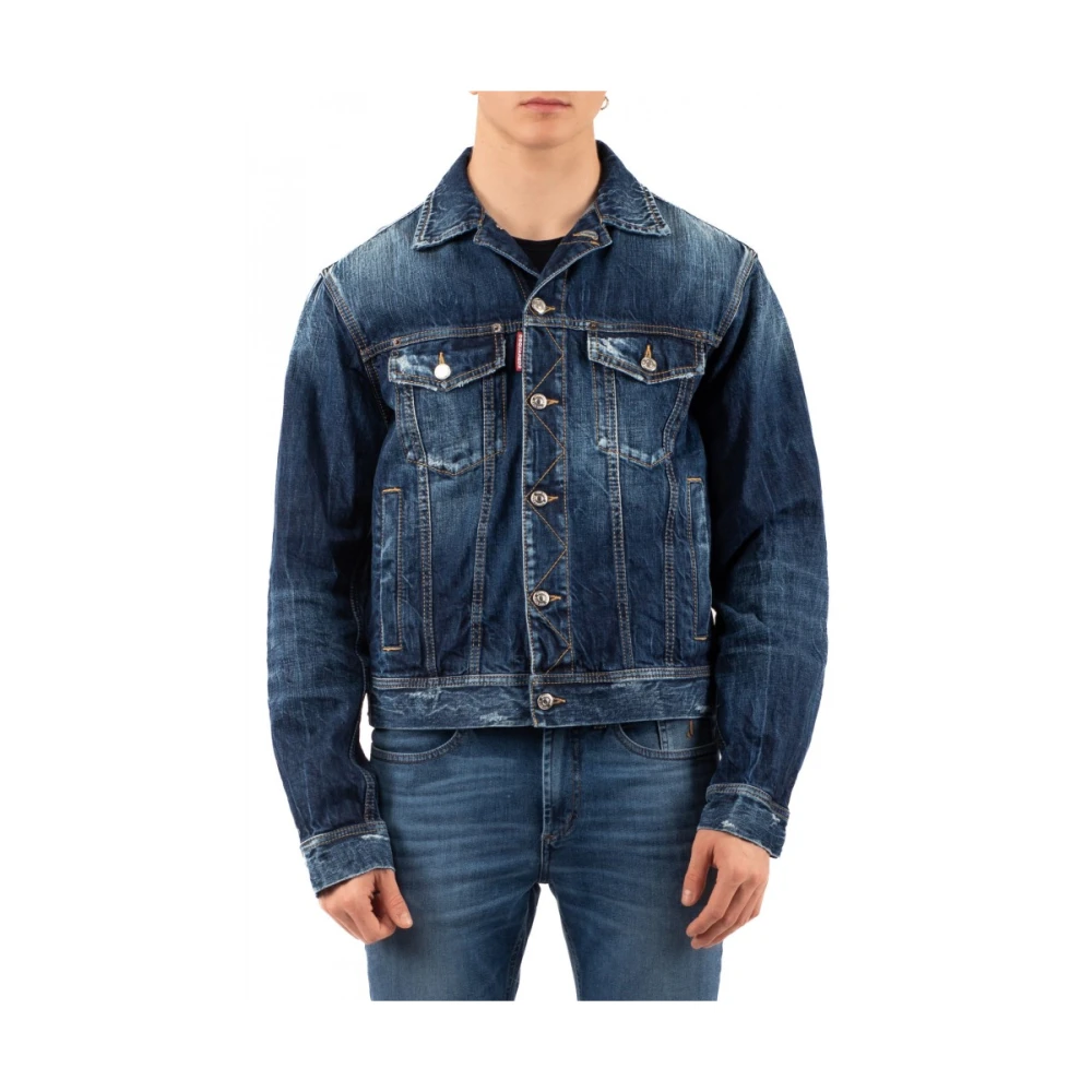 Dsquared2 Men's Blue Denim Jackets, Xl, Stylish Blouson Jacket
