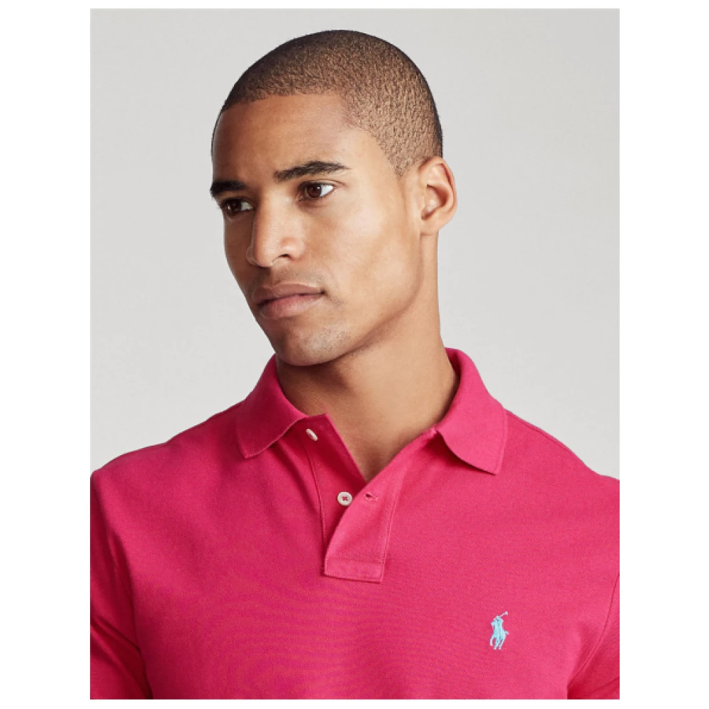 Polo Ralph Lauren Aruba Pink Custom Fit Korte Mouw Polo Pink Heren