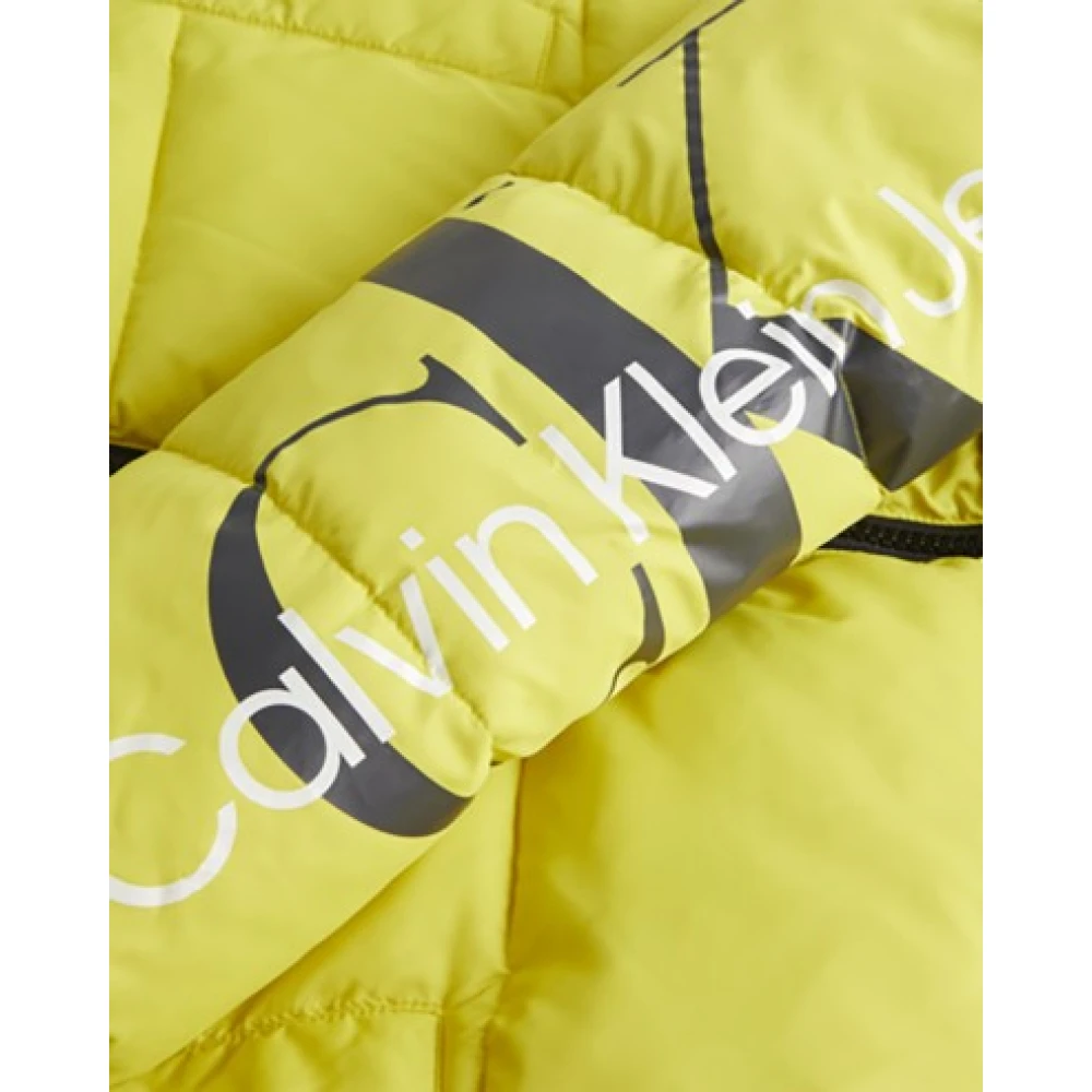 Calvin Klein Heren Gerecyclede Polyester Jas Yellow Heren