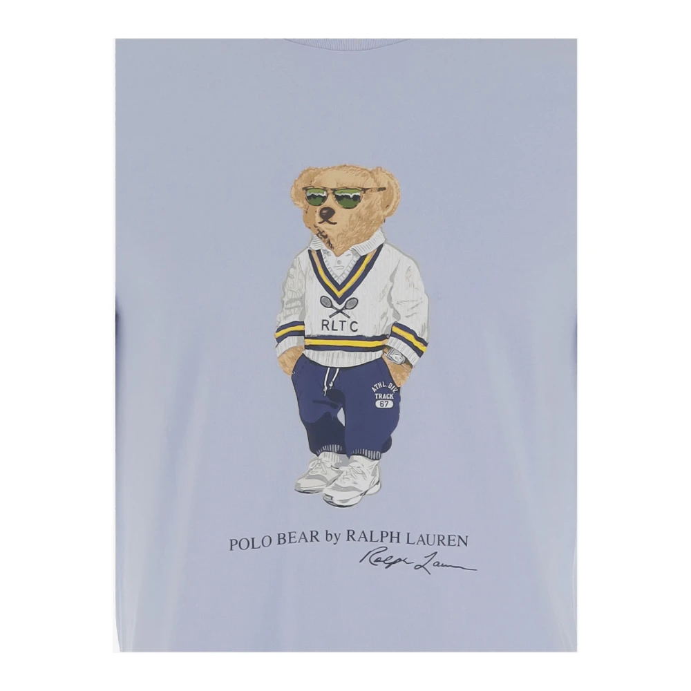 Polo Ralph Lauren Katoenen Polo Bear T-shirt Lichtblauw Blue Heren