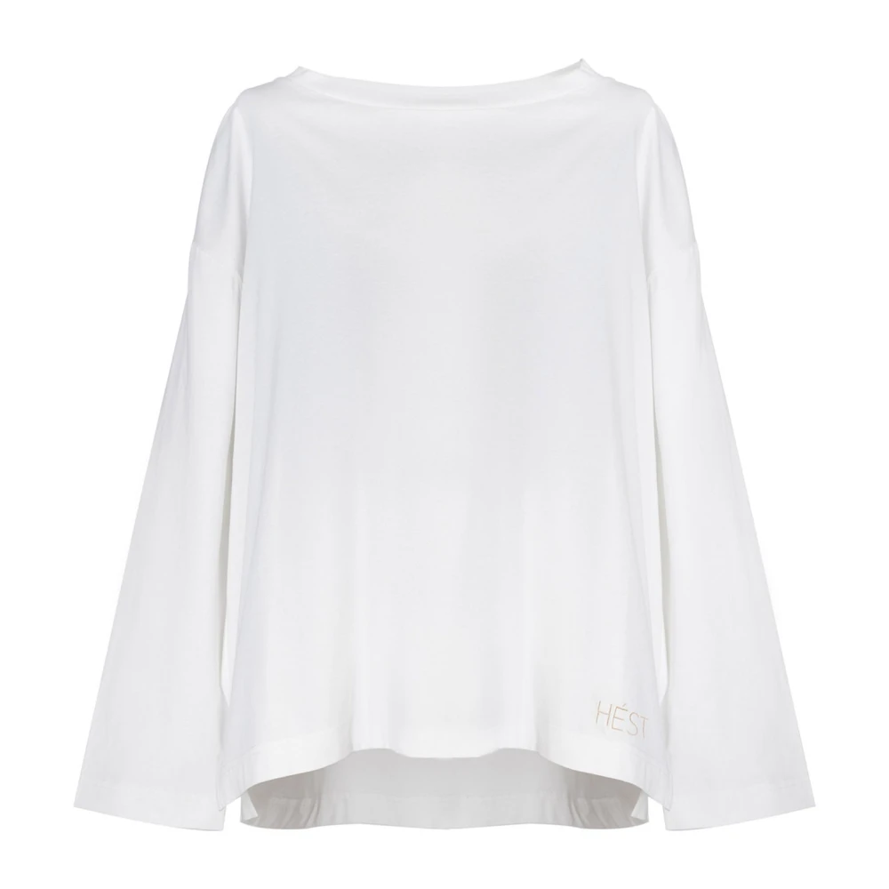 Hést Vrouw Wit Tops Dames, L, Long Sleeve Tops
