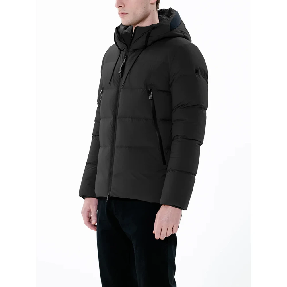 Duno Gewatteerd jack met vaste capuchon en rits Black Heren