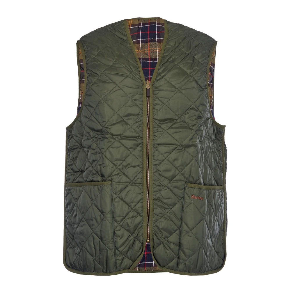 Barbour Quiltad väst med tartanfoder Green, Herr