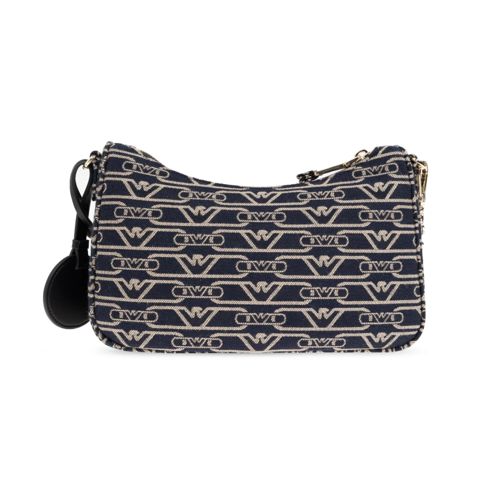 Emporio Armani Schoudertas met geborduurd logo Black Dames