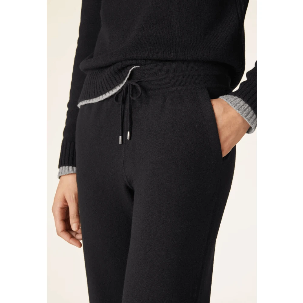 Loro Piana Kasjmier Gebreide Zwarte Broek Black Dames