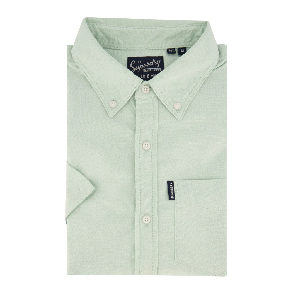 Superdry Casual korte mouw overhemd Green Heren