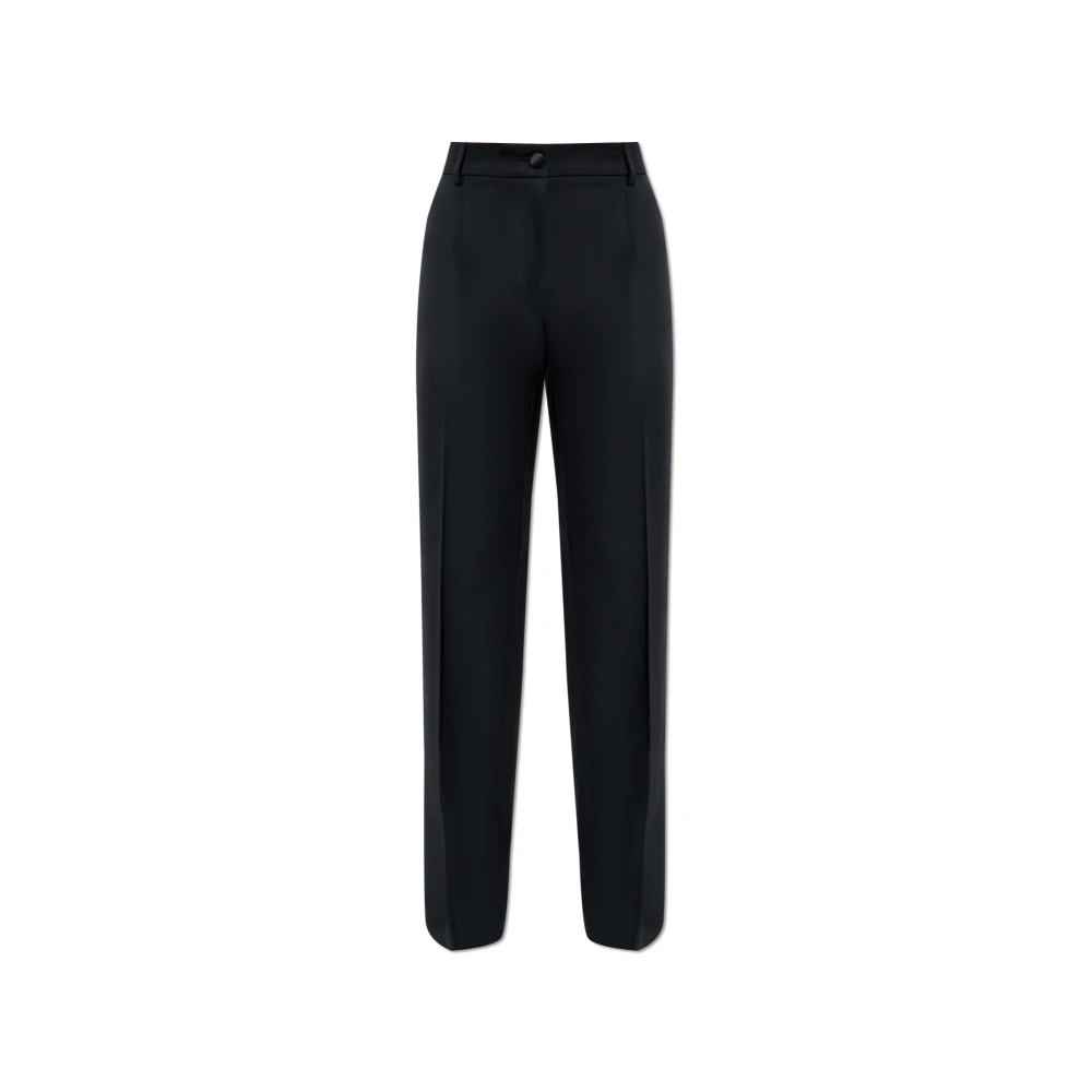 Dolce & Gabbana Women's Black Straight Trousers,, Wool Trousers Small