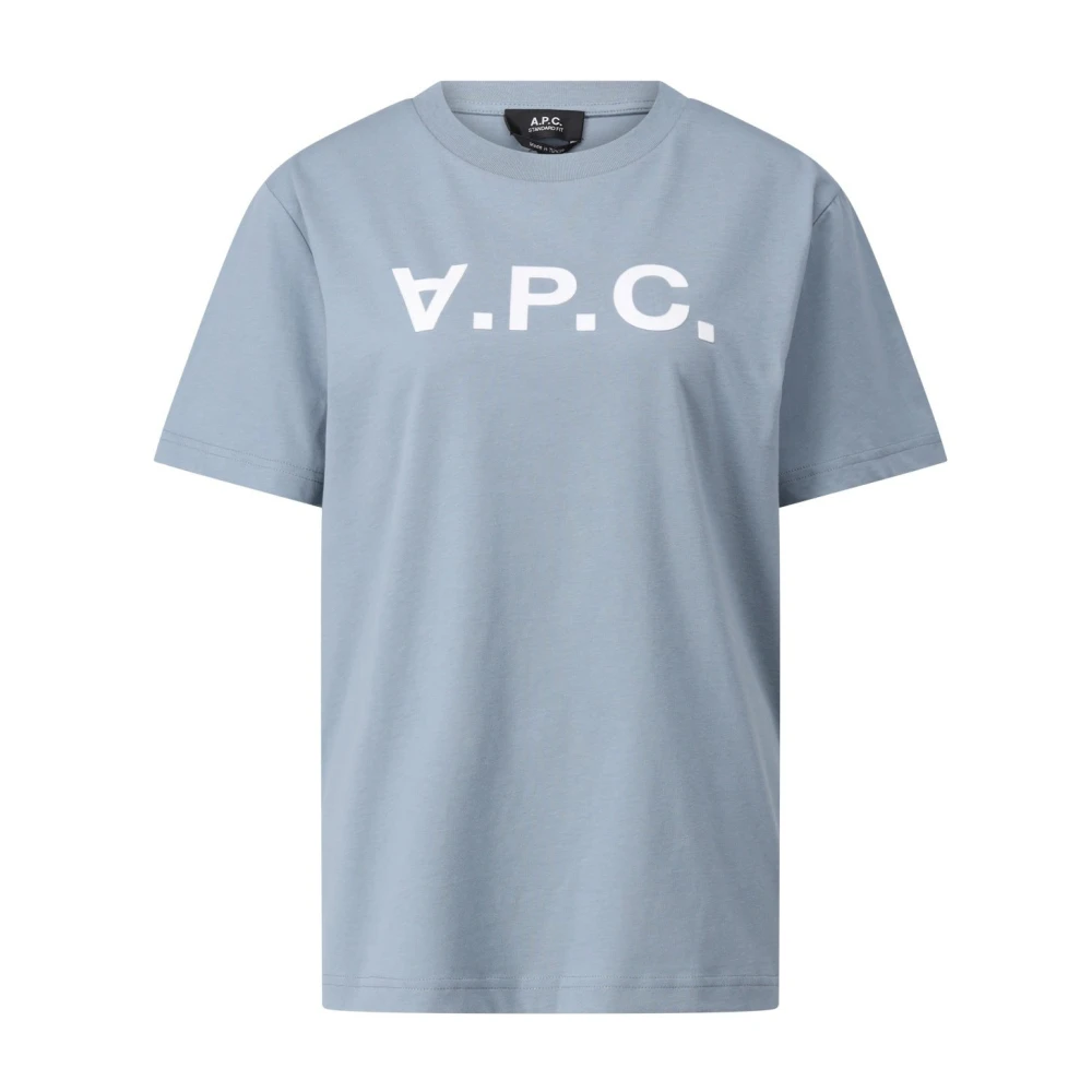 A.p.c. Logo T-shirt Comfortabel en Stijlvol Blue Dames