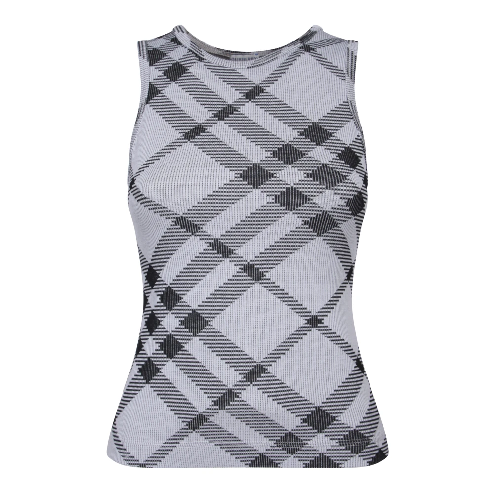 Burberry Witte Geruite Mouwloze Top Multicolor Dames