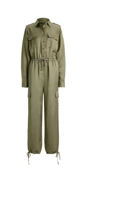 Shantung Cargo Jumpsuit