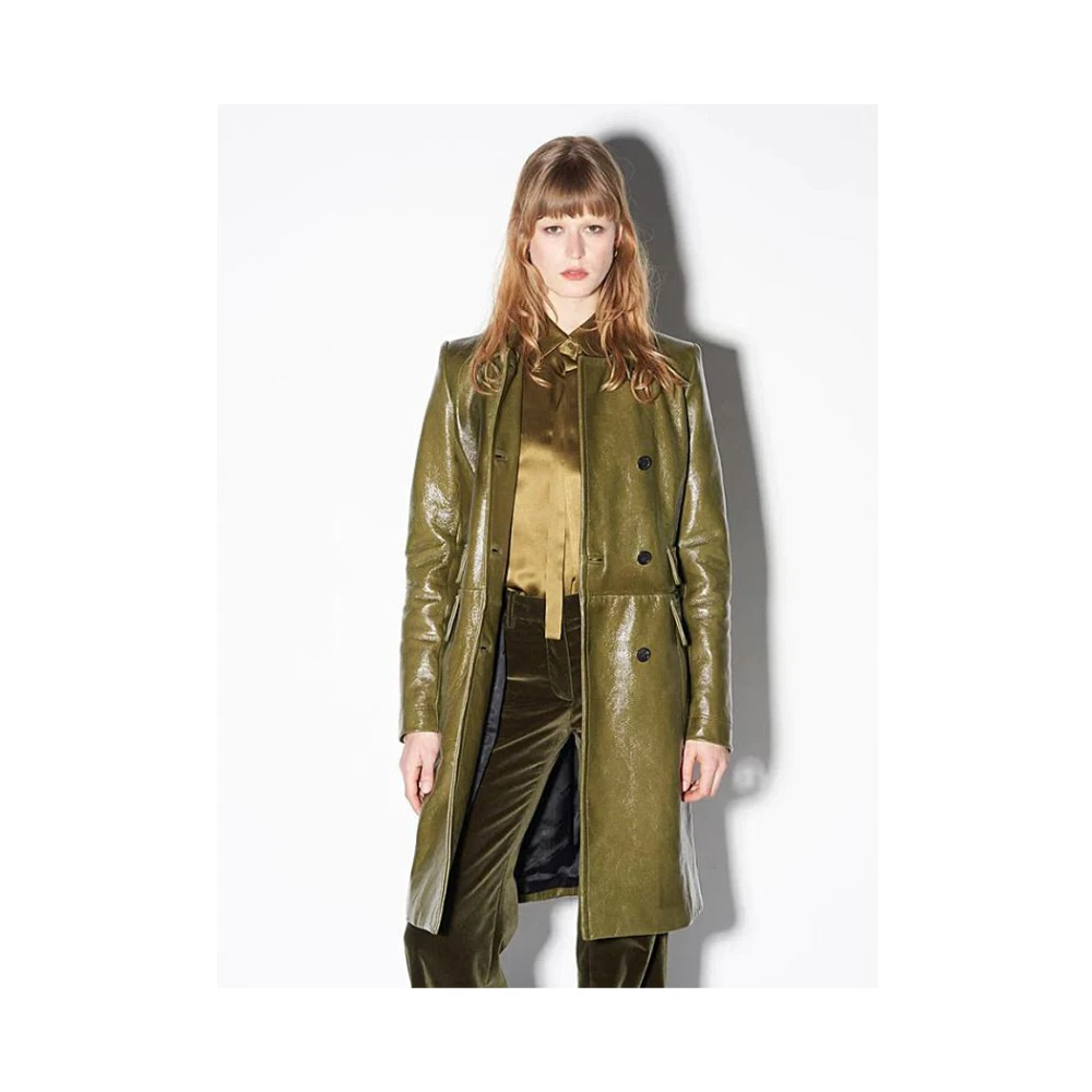 Barbara Bui Groene lakleren trenchcoat Green Dames