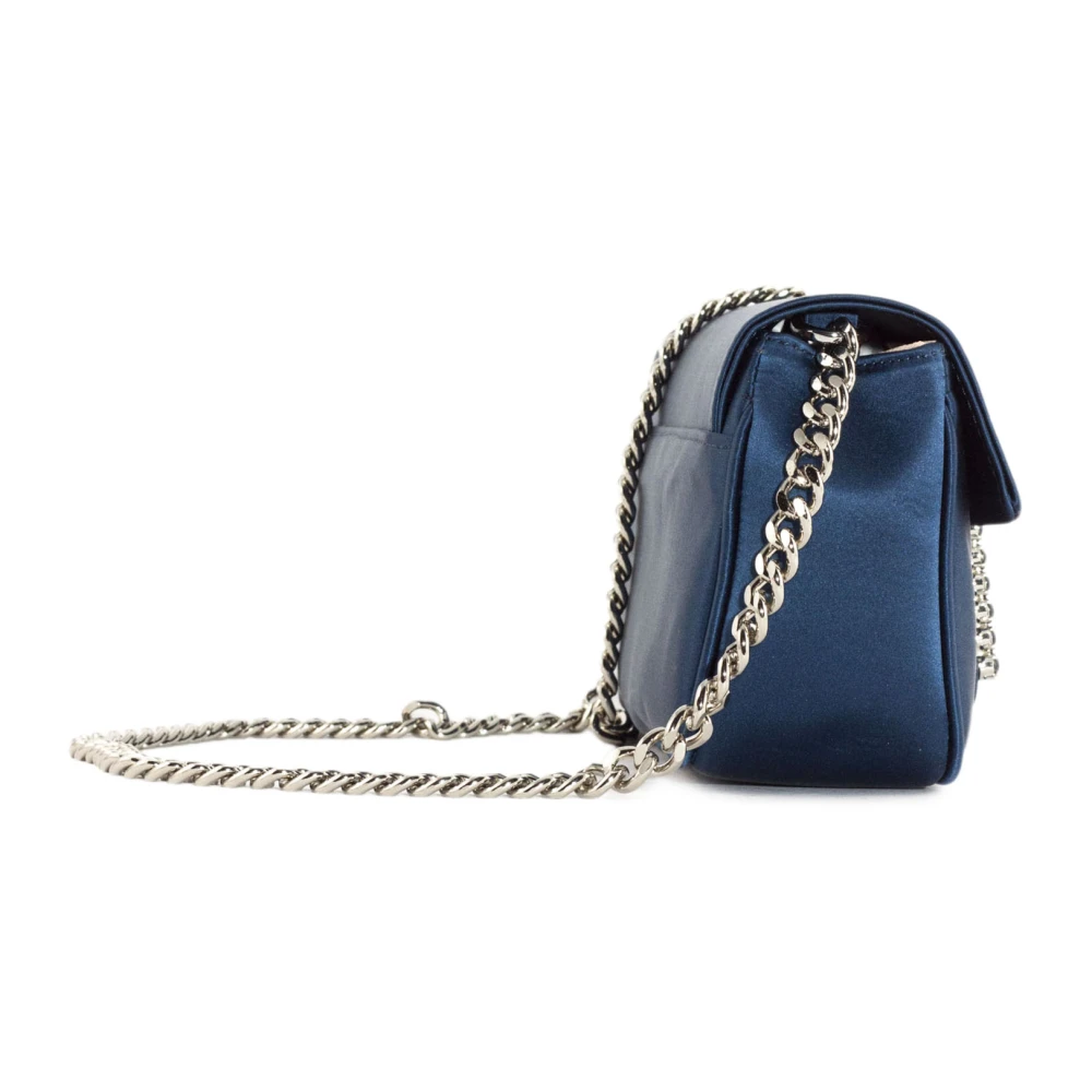 Roberto Festa Navy Satin Lunette Schoudertas Blue Dames