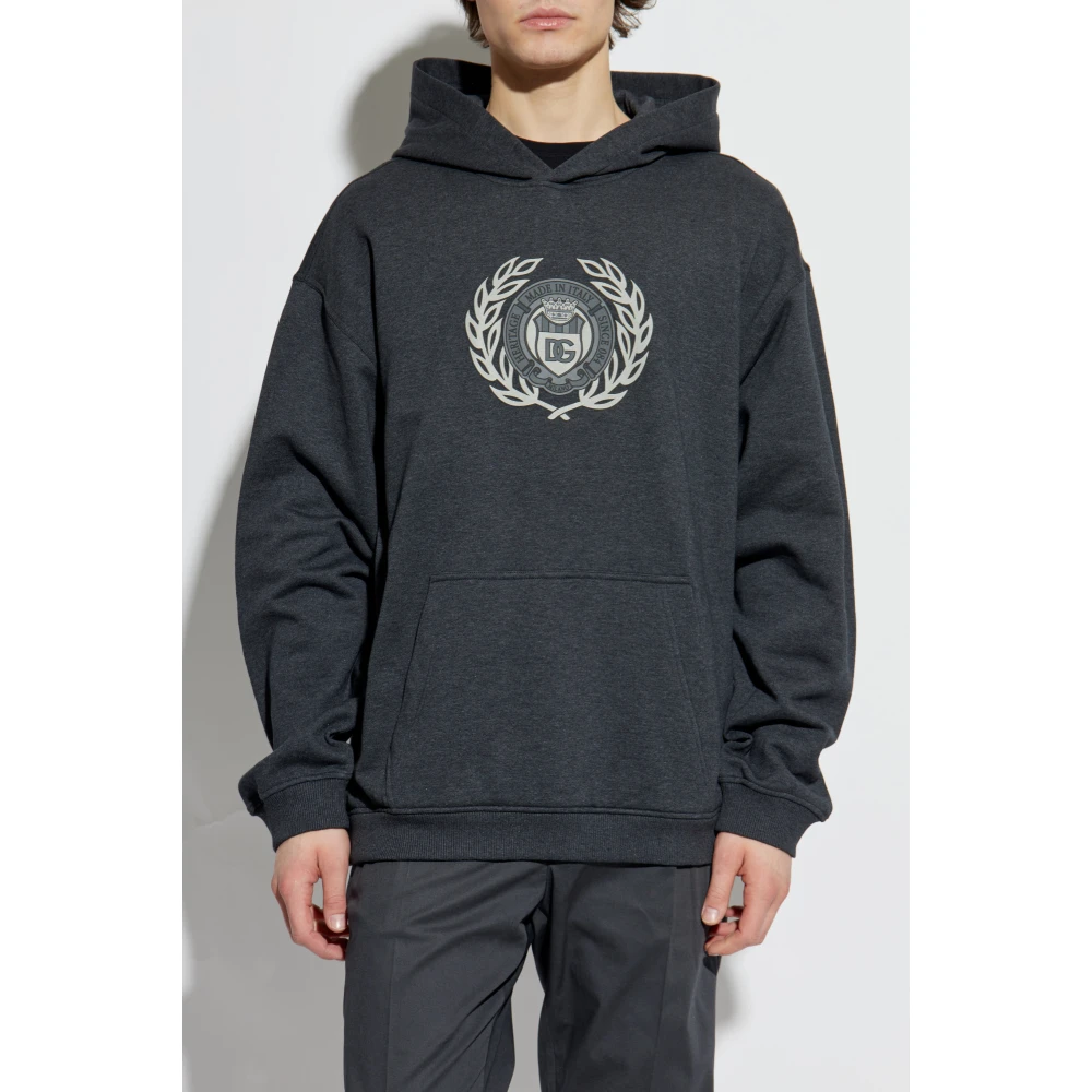 Dolce & Gabbana Hoodie Gray Heren