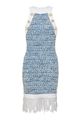 Fringed Tweed Dress