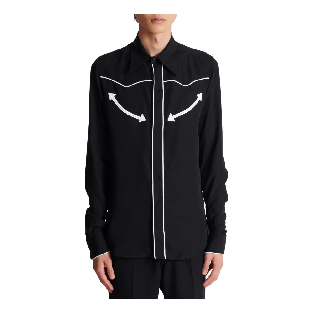 Balmain Western Shirt Black Heren