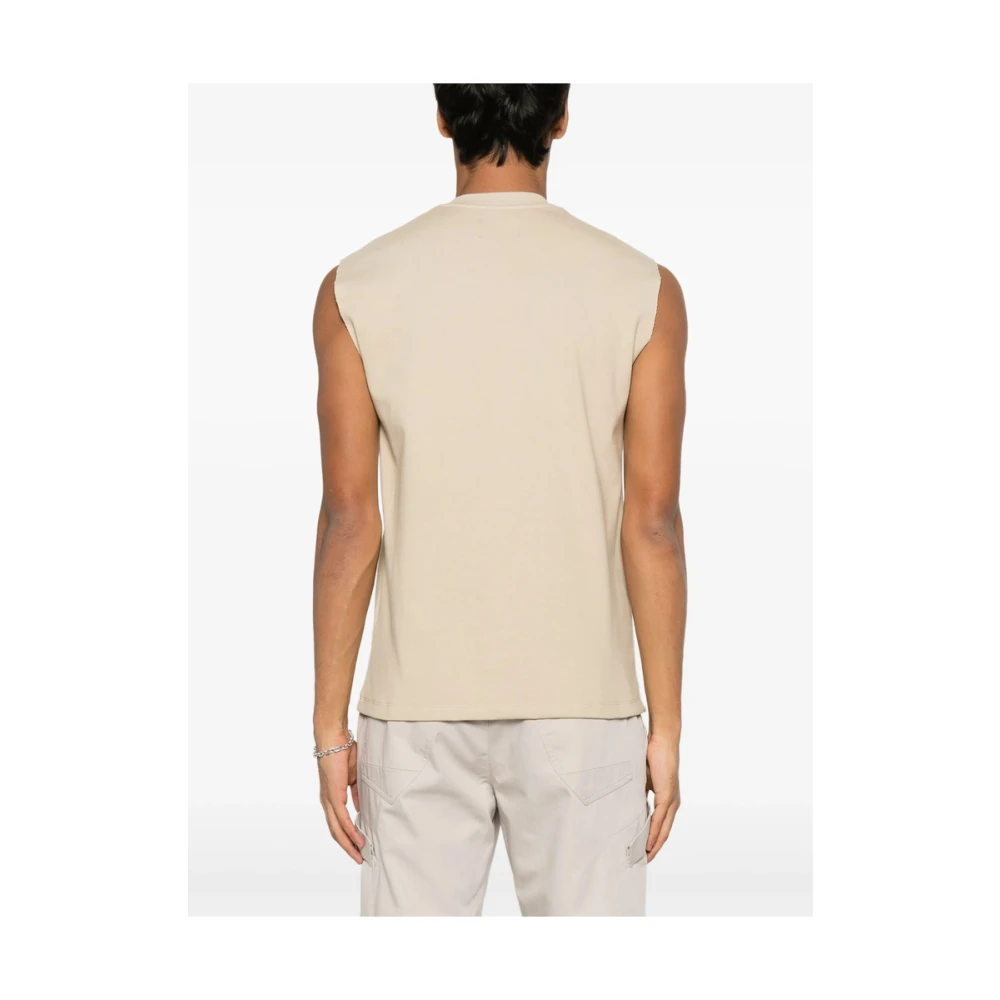 Magliano Beige Logo Print Cartoon Sleeveless T-shirt Beige Heren