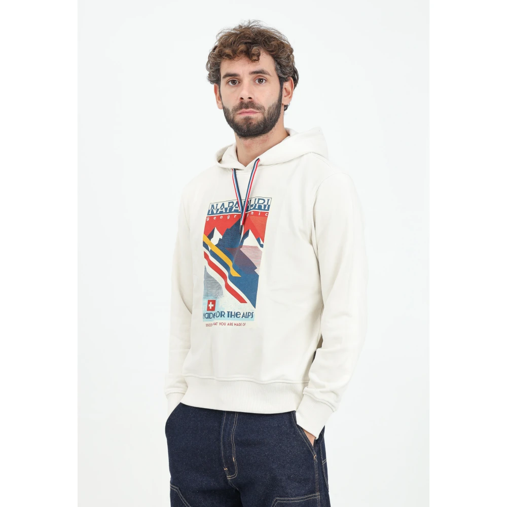 Napapijri Grafische Hoodie Beige Trui Beige Heren
