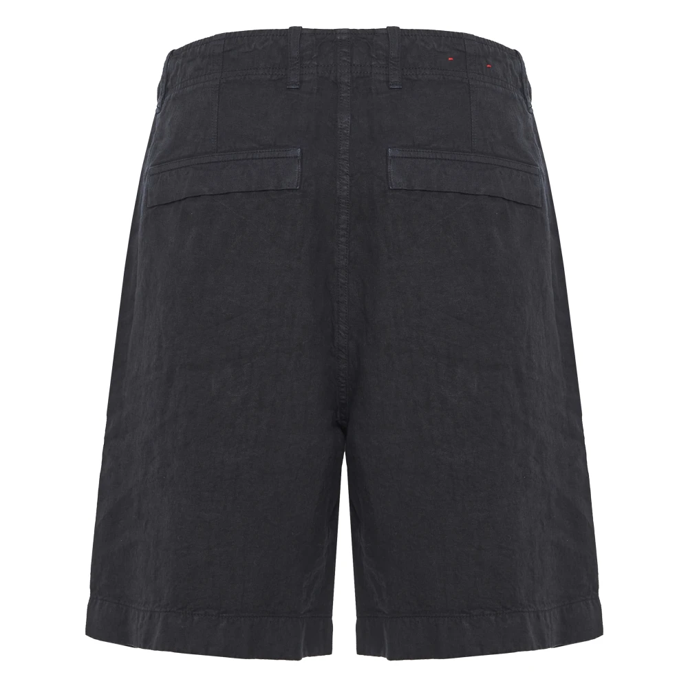 Eleventy Linnen shorts met zakken Gemaakt in Italië Blue Heren