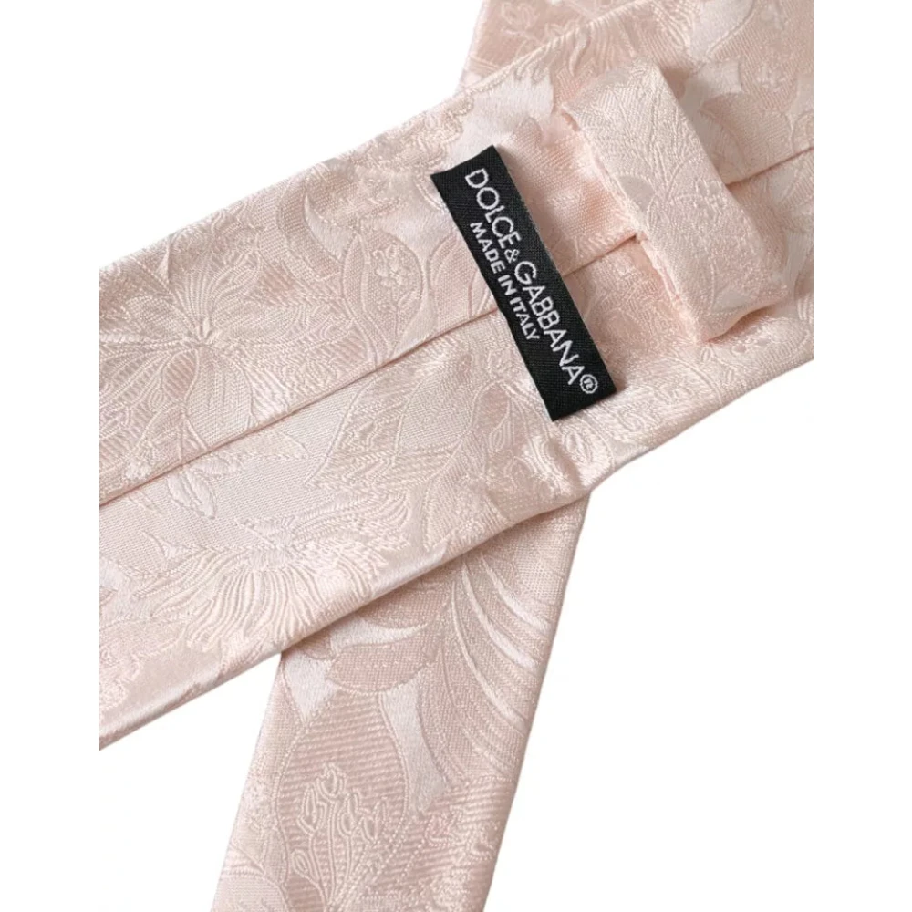 Dolce & Gabbana Off White Bloemen Zijden Verstelbare Heren Stropdas White Heren