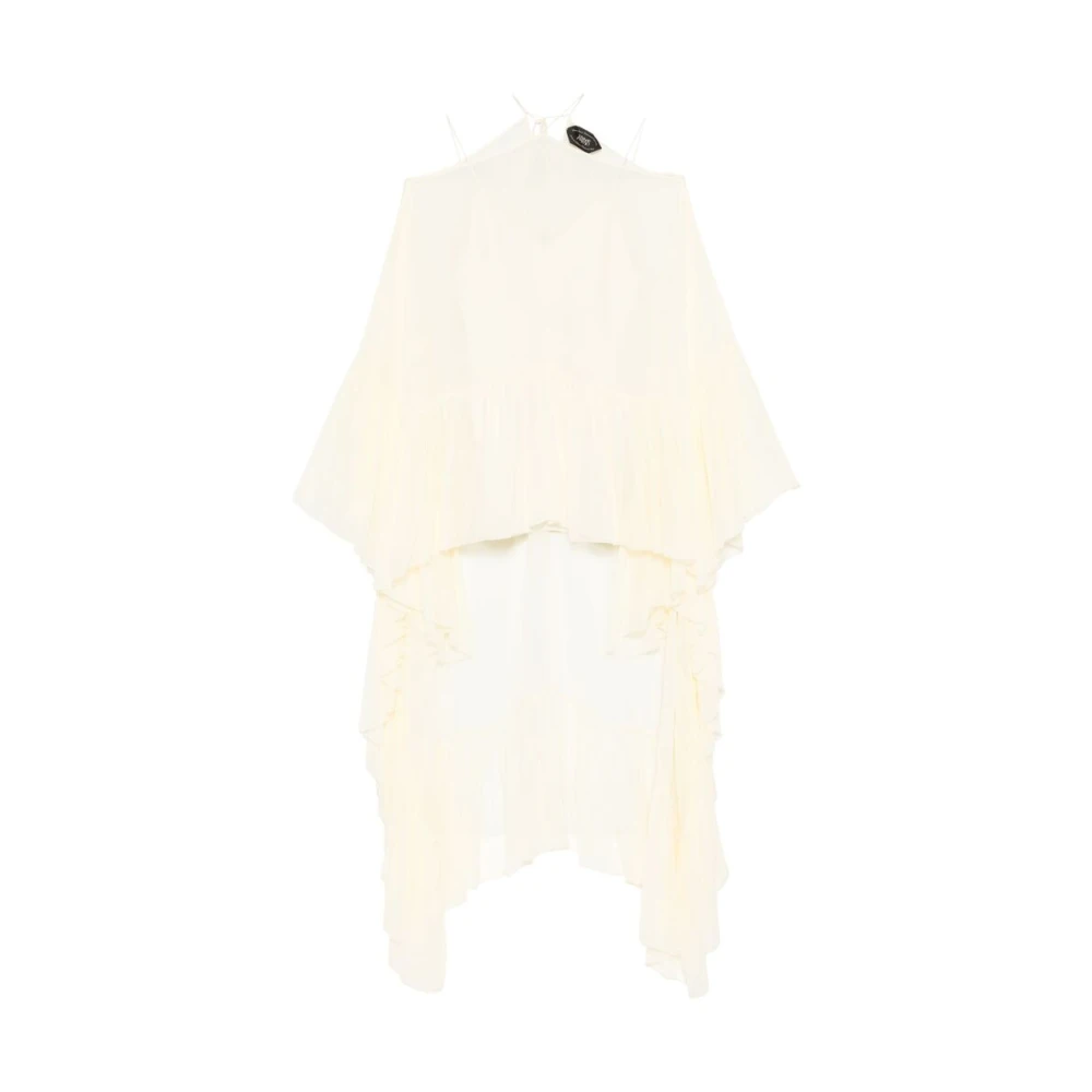 Taller Marmo Beige Batwing Style Jurk met Gerimpeld Detail Beige Dames
