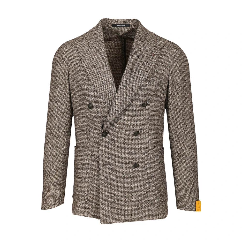 Tagliatore Men's Gray Tweed Double-Breasted Jacket - Blazers - 2XL - Jackets