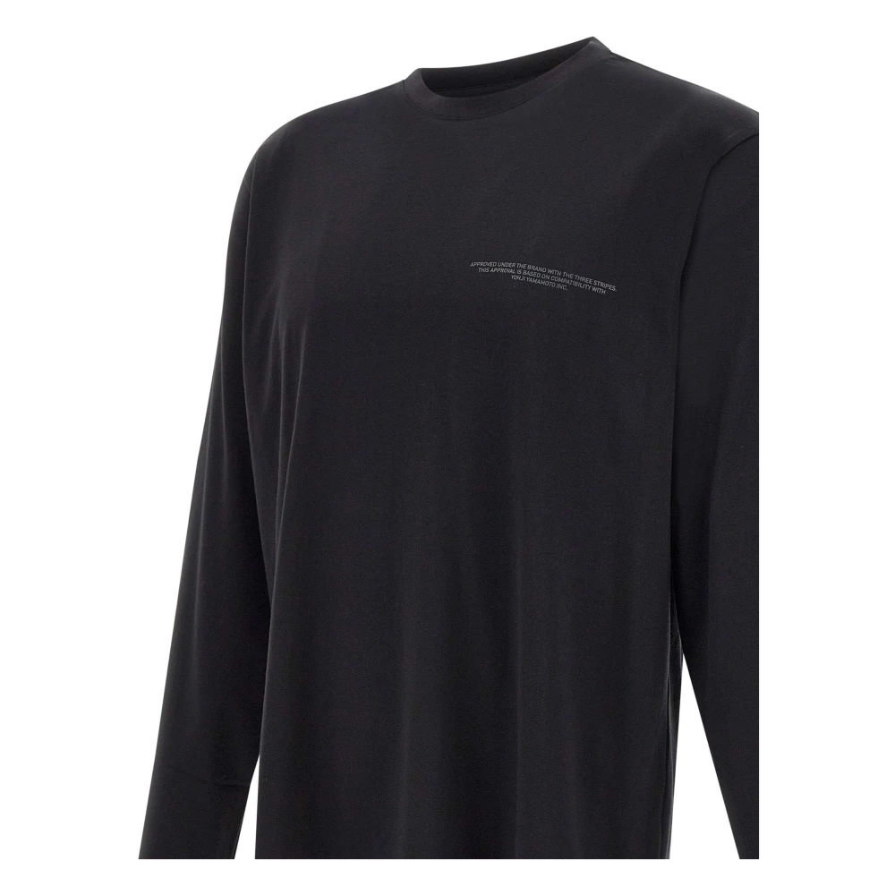 Y-3 Zwarte Katoenen Sweater met Logo Print Black Heren