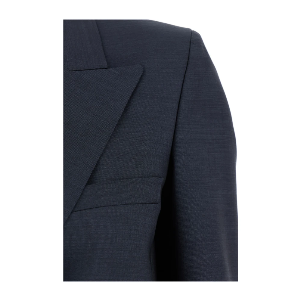 Blazé Milano Blauw Dubbel-Borst Wolmix Jas Blue Dames