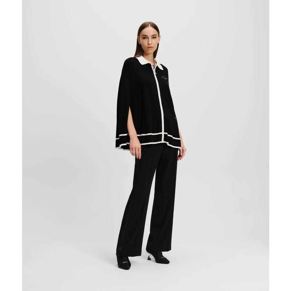 Karl Lagerfeld Smalle gebreide kledingstuk met grafische afwerking Black Dames
