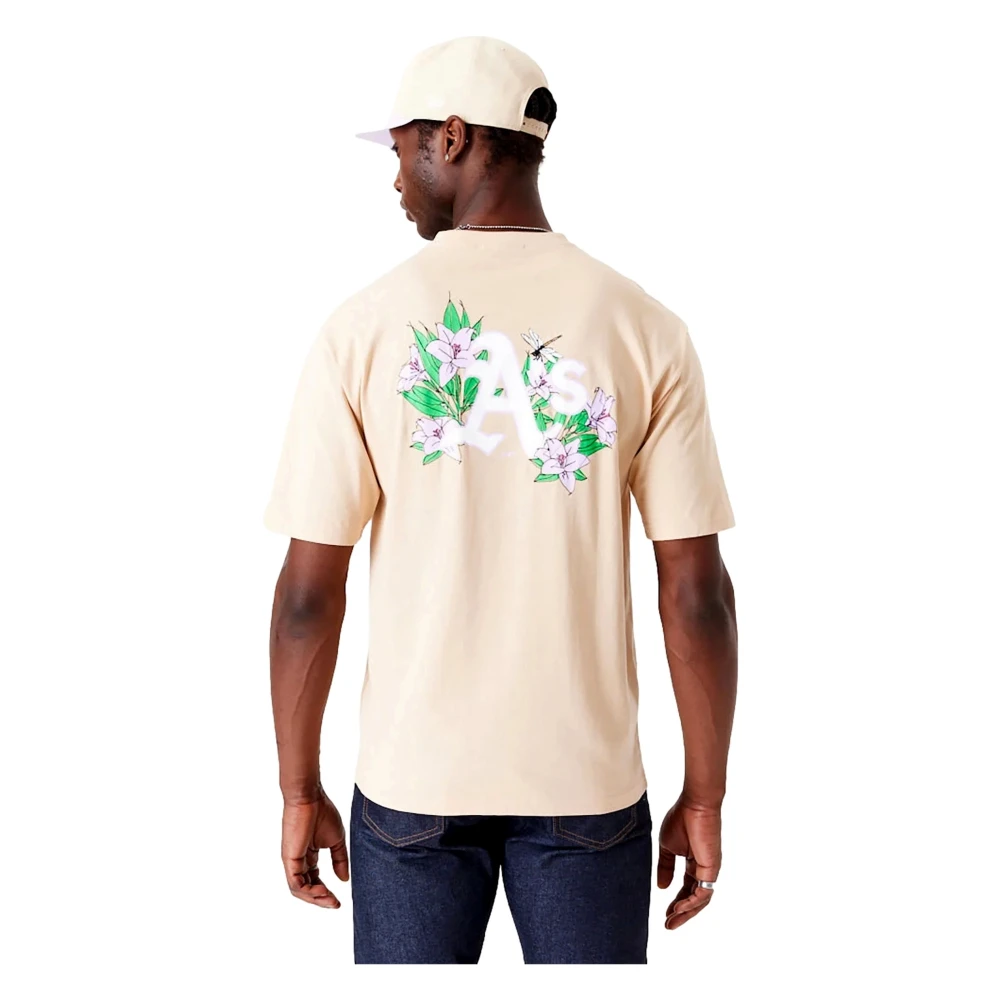 new era Beige Bloemen Grafische Tee Beige Heren