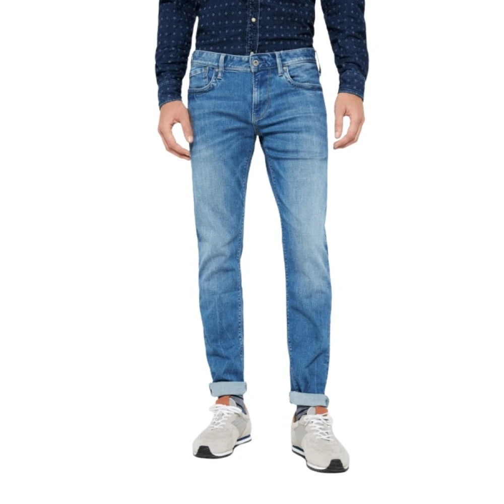 Pepe Jeans Blauwe Casual Broek Blue Heren
