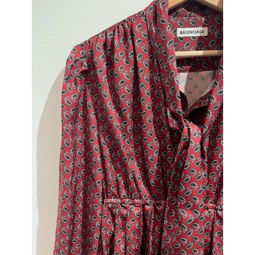 Balenciaga Vintage Pre-owned Polyester dresses Red Dames