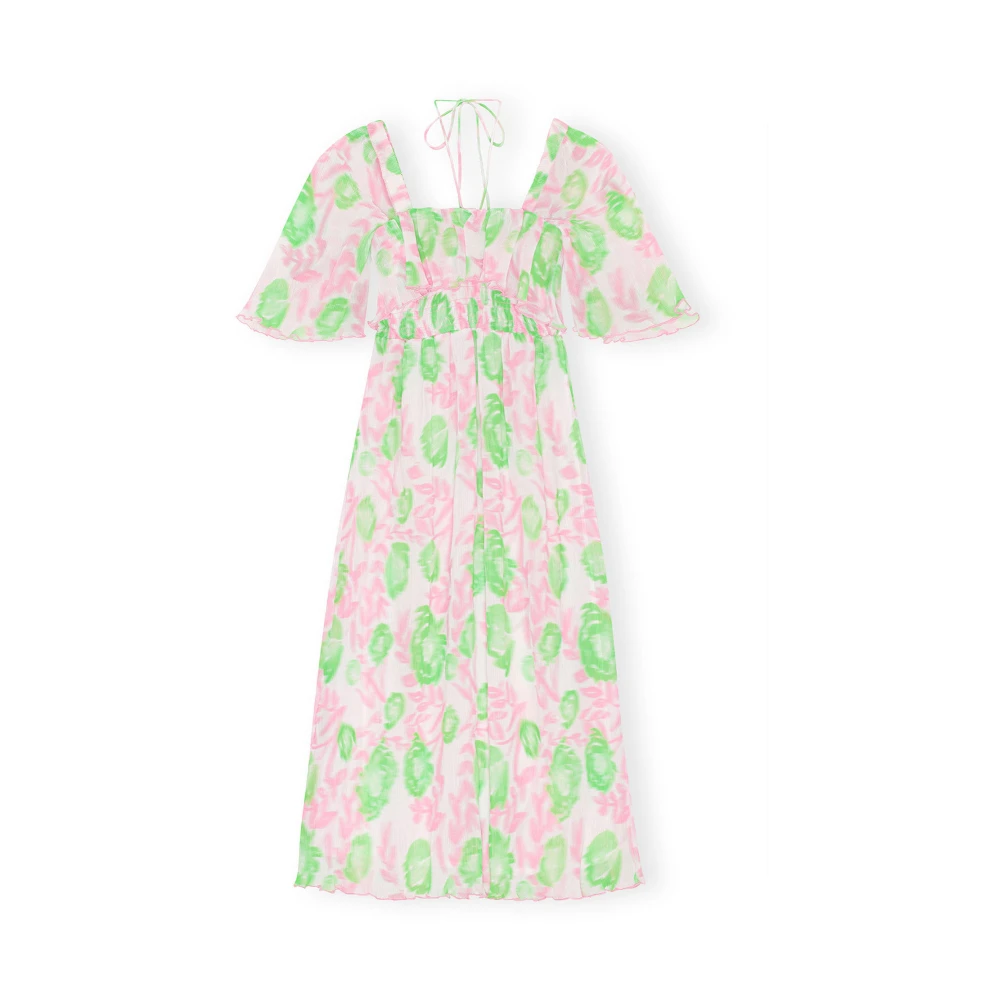 Ganni Women's Pink Midi Smock Dress