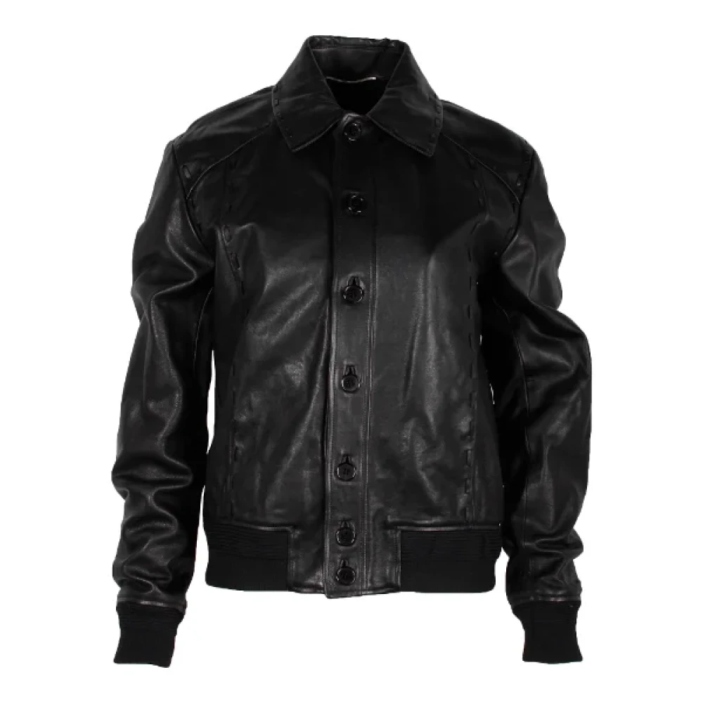 Yves Saint Laurent Vintage Pre-owned Leather outerwear Black Dames
