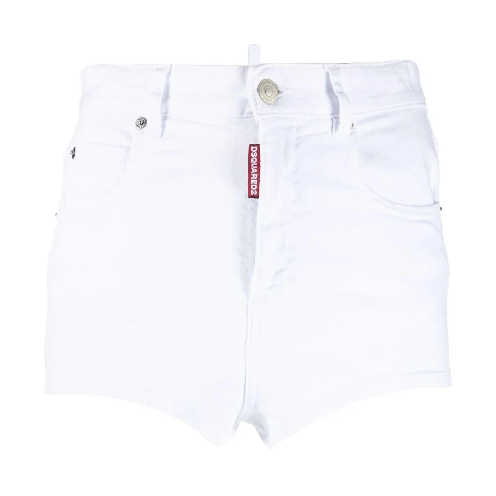 Dsquared2 Witte Denim Casual Shorts White Dames